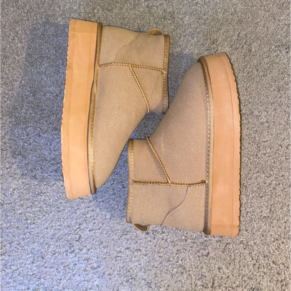 Faux Suade Platform Mini Boots